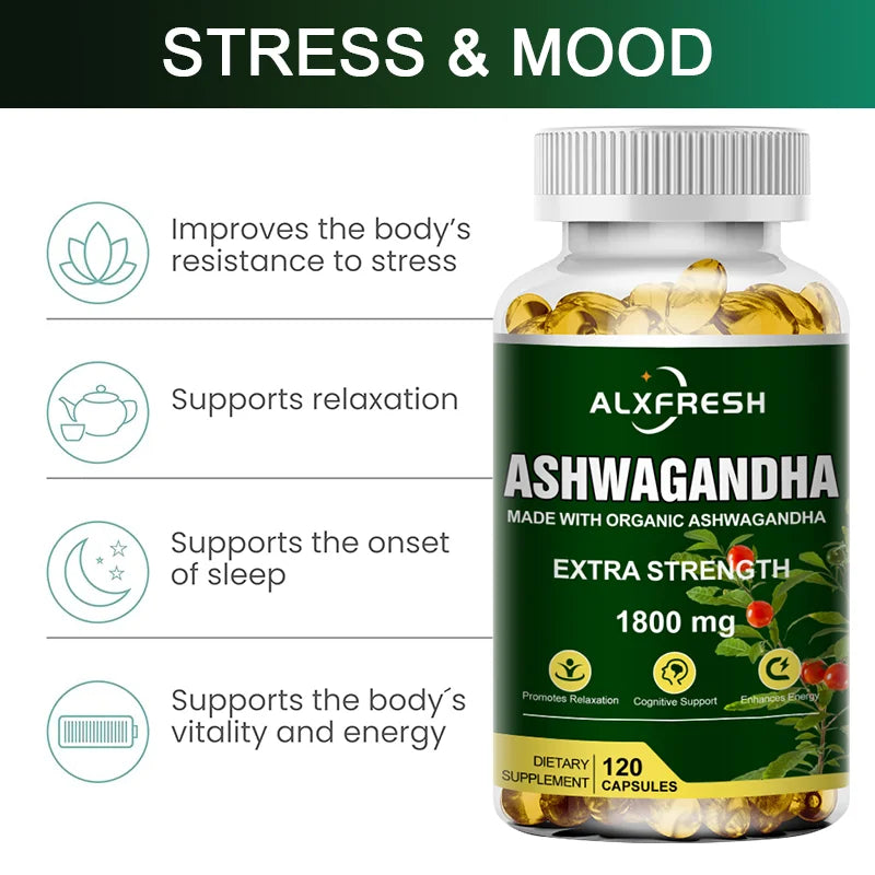 ALXFRESH Ashwagandha Capsules – Daily Stress & Wellness Support Supplement