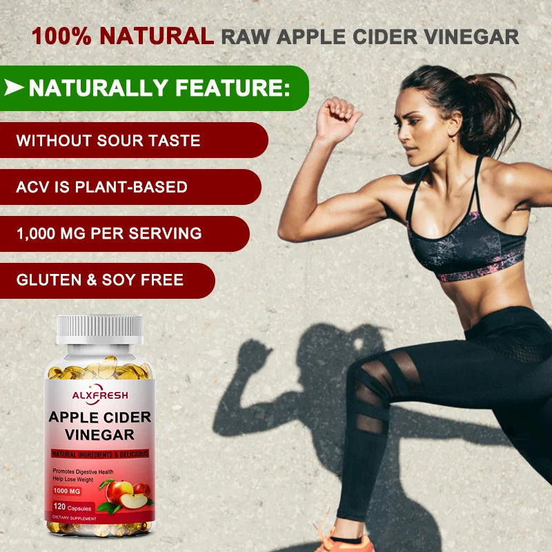 ALXFRESH Apple Cider Vinegar 1000mg Capsules – Digestive Health & Daily Wellness Supplement