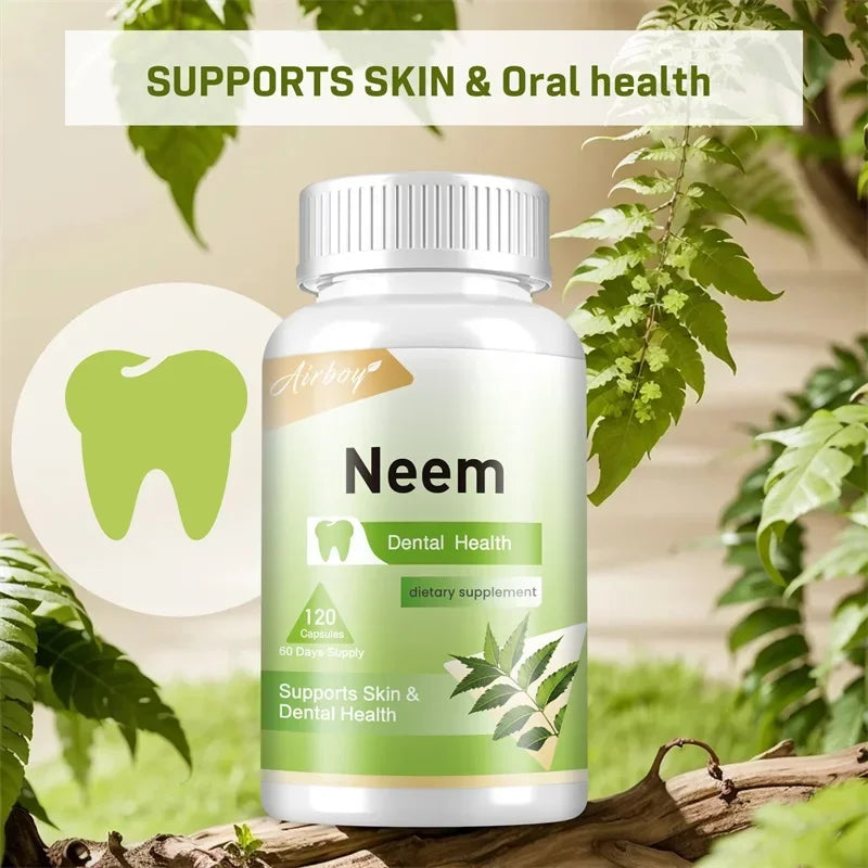 Neem Leaf Capsules – Organic Antioxidant, Immune, Skin & Digestive Health Support