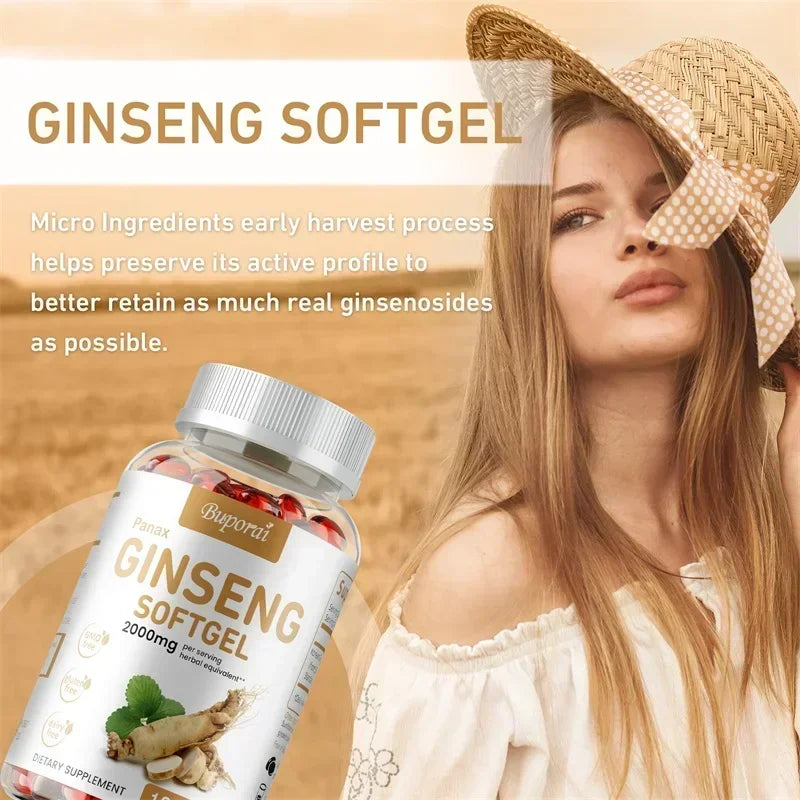 XEMENRY Red Panax Korean Ginseng Capsules – Daily Energy, Immune & Mental Focus Support