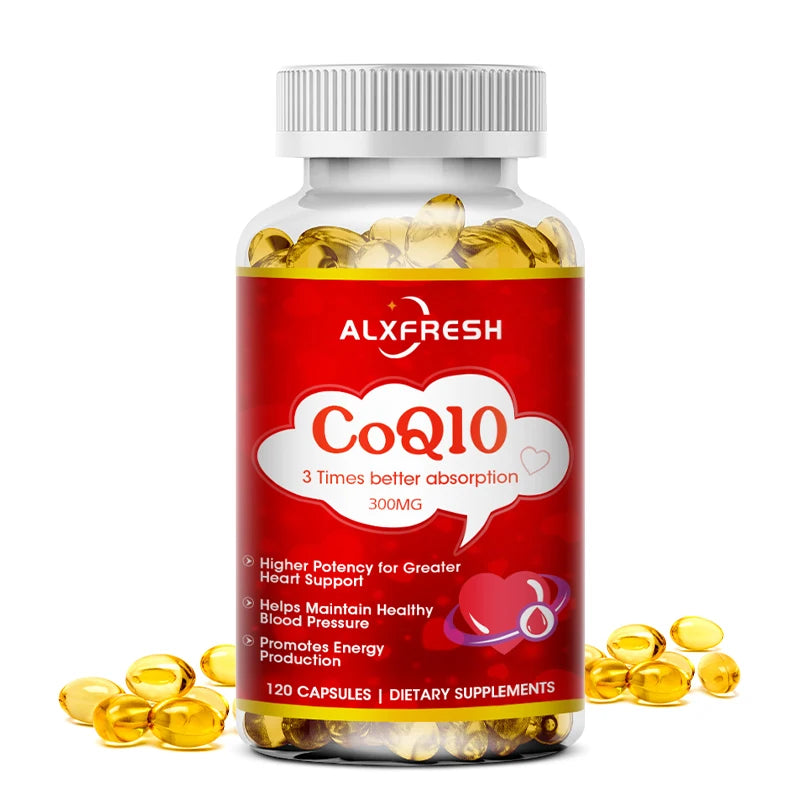 ALXFRESH CoQ10 300mg Capsules – Cellular Energy & Heart Health Daily Supplement