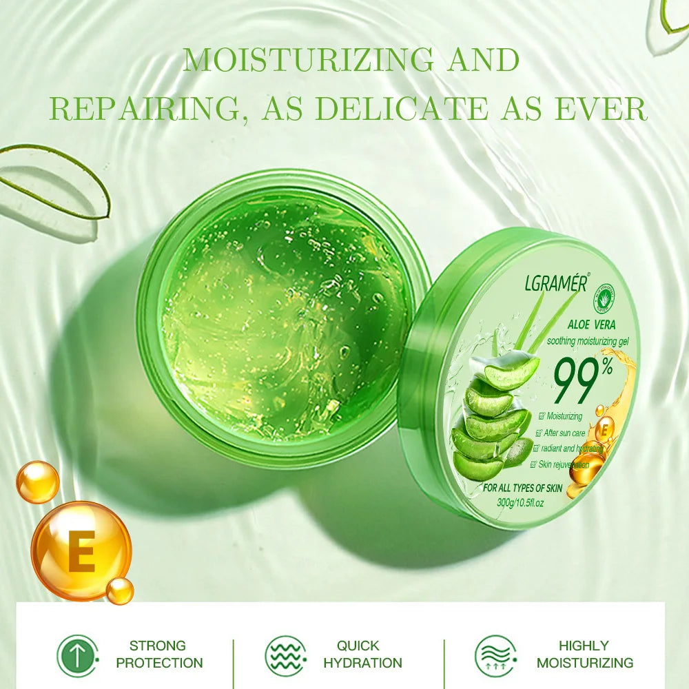 LGRAMER 99% Aloe Vera Gel – Deep Hydration & Moisturising Sleeping Mask 300g