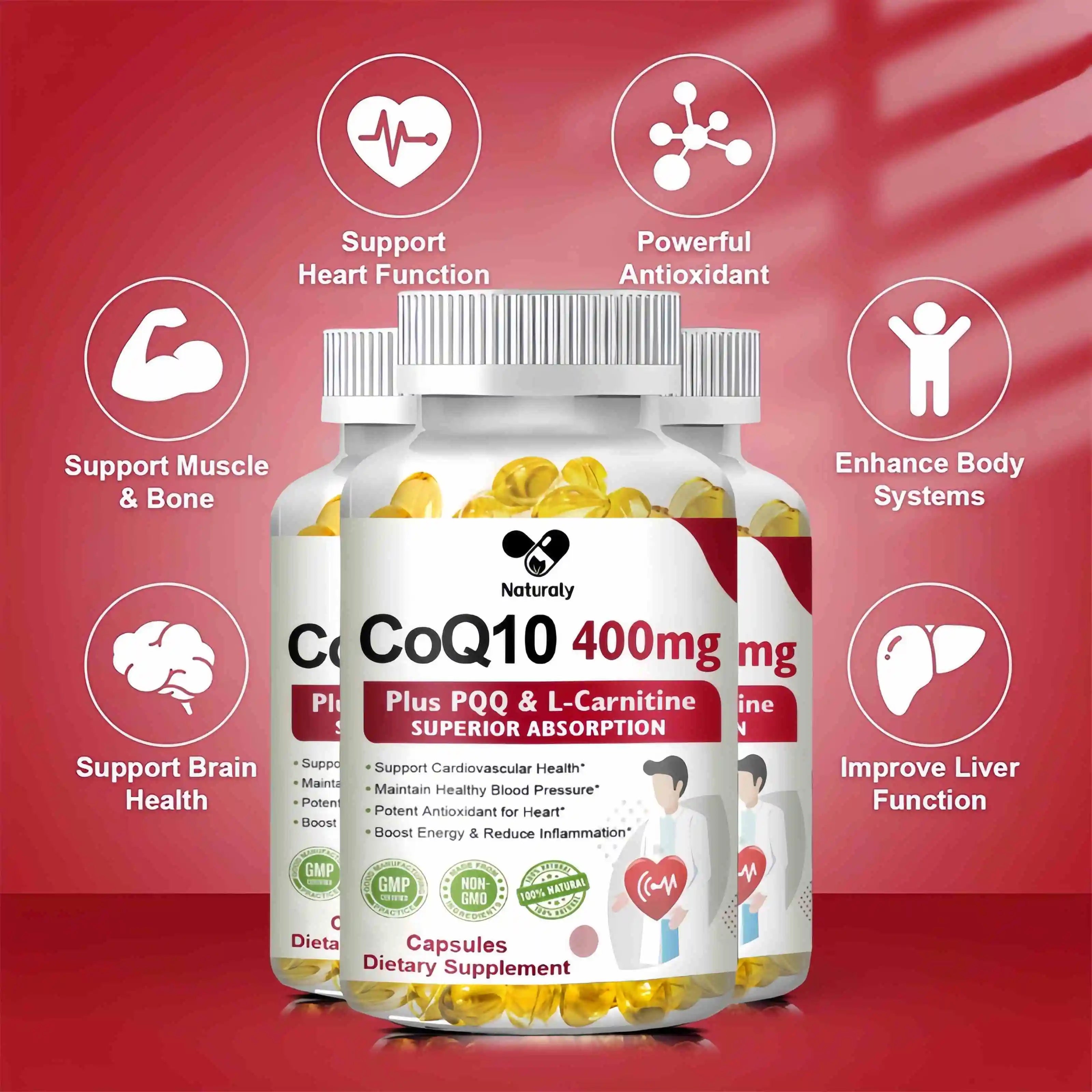 CoQ10 400mg with PQQ Capsules – Heart, Brain, Energy & Antioxidant Support