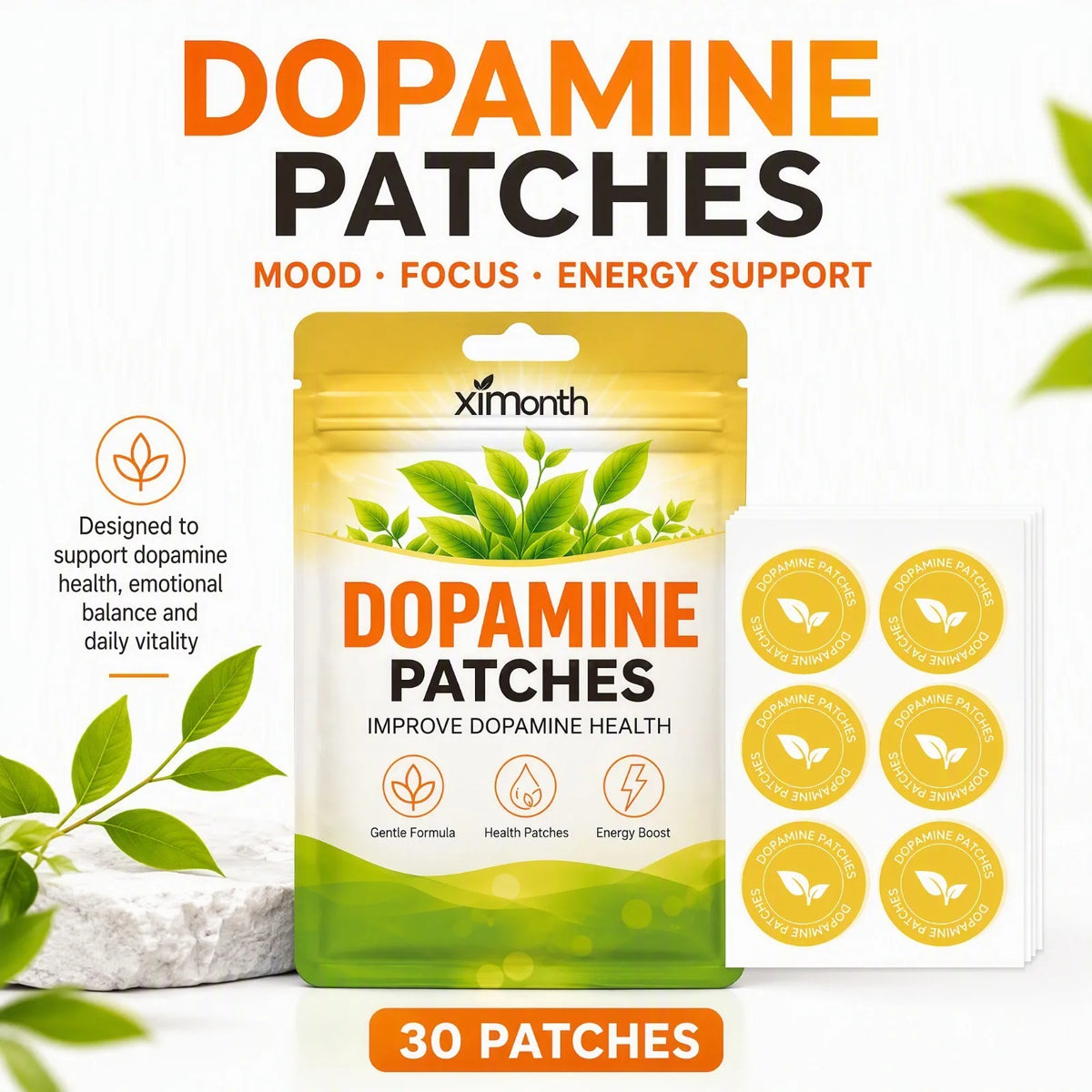 Mood Support Patches – 30 Adhesive Patches for Daily Wellness
