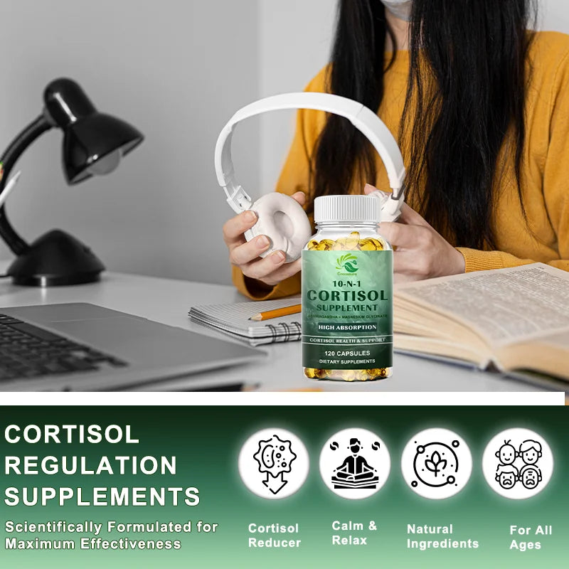 Stress Support Capsules with Ashwagandha, L-Theanine & Magnesium – 60 or 120 Capsules
