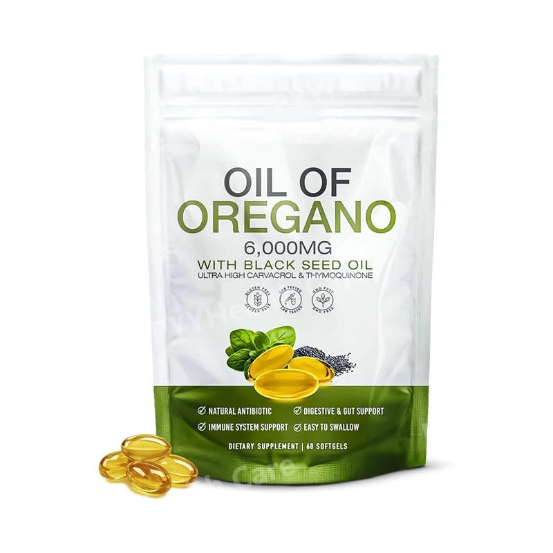 Oregano Oil & Black Seed Oil Softgels – Daily Immune & Digestive Health Support