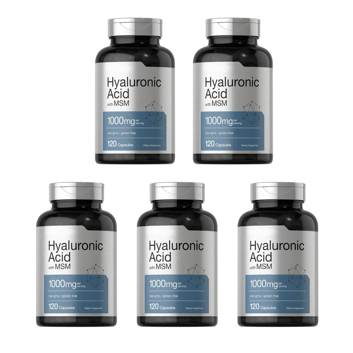 Hyaluronic Acid with MSM Capsules – 1000mg Per Serving, 120 Capsules