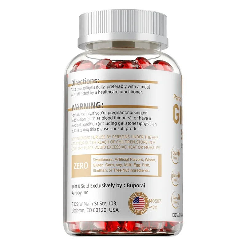 XEMENRY Red Panax Korean Ginseng Capsules – Daily Energy, Immune & Mental Focus Support