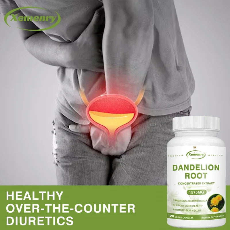 Xemenry Organic Dandelion Root Extract 1575mg Capsules – Daily Liver, Urinary & Immune Support