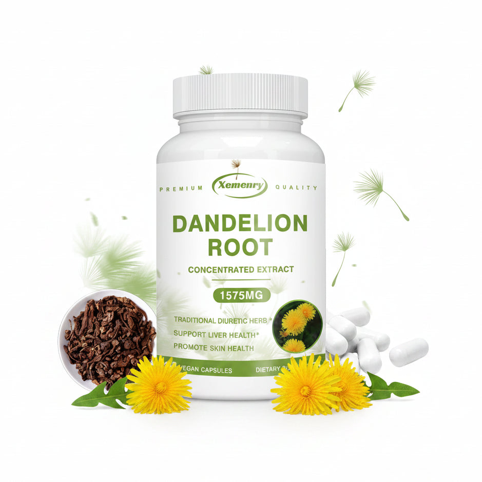 Xemenry Organic Dandelion Root Extract 1575mg Capsules – Daily Liver, Urinary & Immune Support