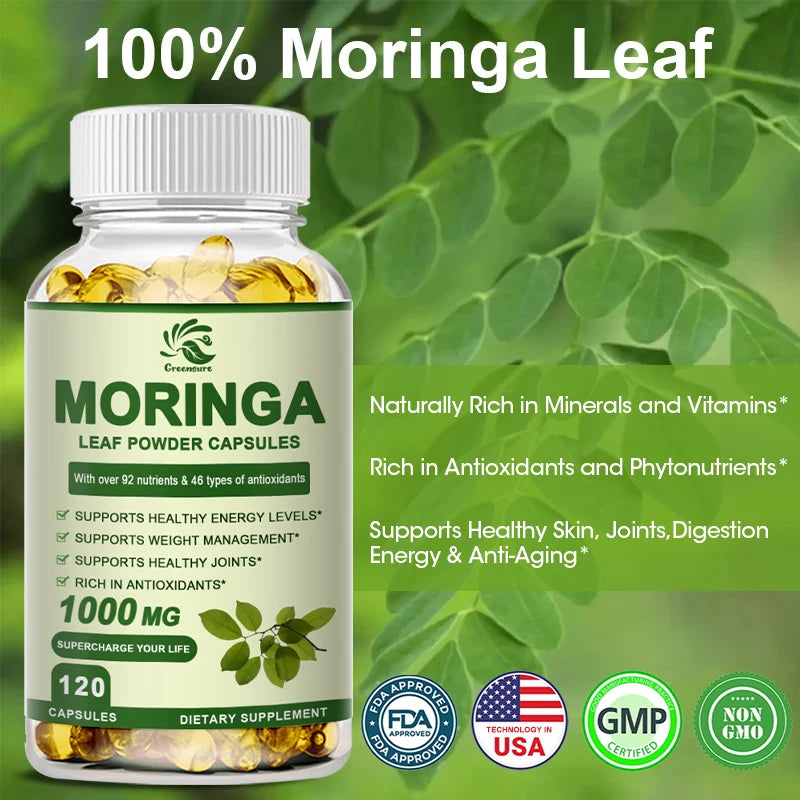 Greensure Moringa Capsules – Organic Moringa Leaf Supplement for Daily Wellness Support