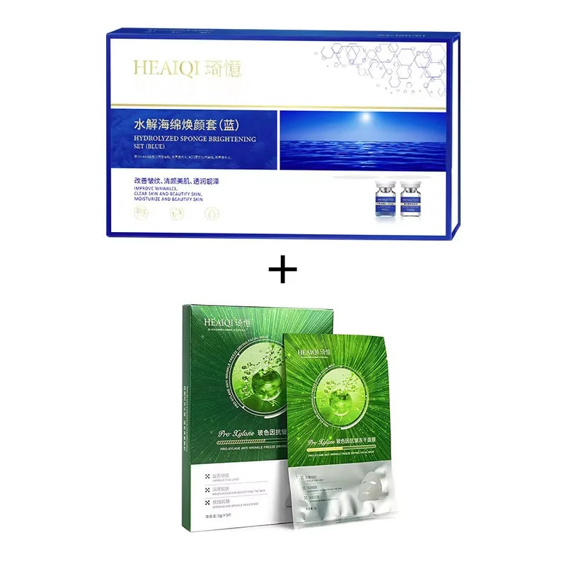 Sponge Spicule Facial Skincare Kit – Hydrating Skin Renewal Treatment with Peptide Ingredients, 5 Applications
