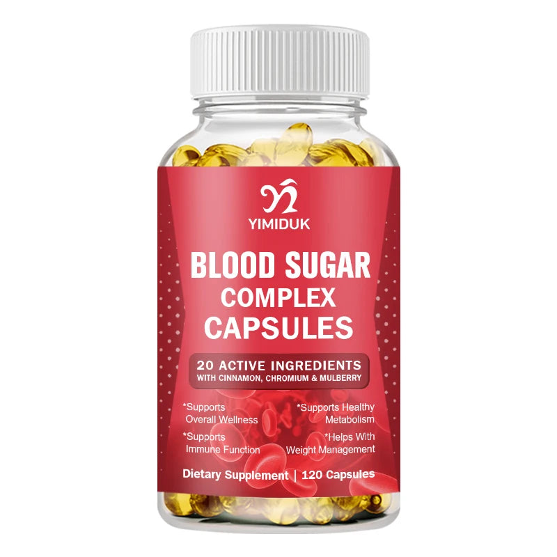 Yimiduk Blood Sugar Support Capsules with Cinnamon, Chromium & Mulberry | Metabolic & Immune Health Supplement | 60/120 Capsules
