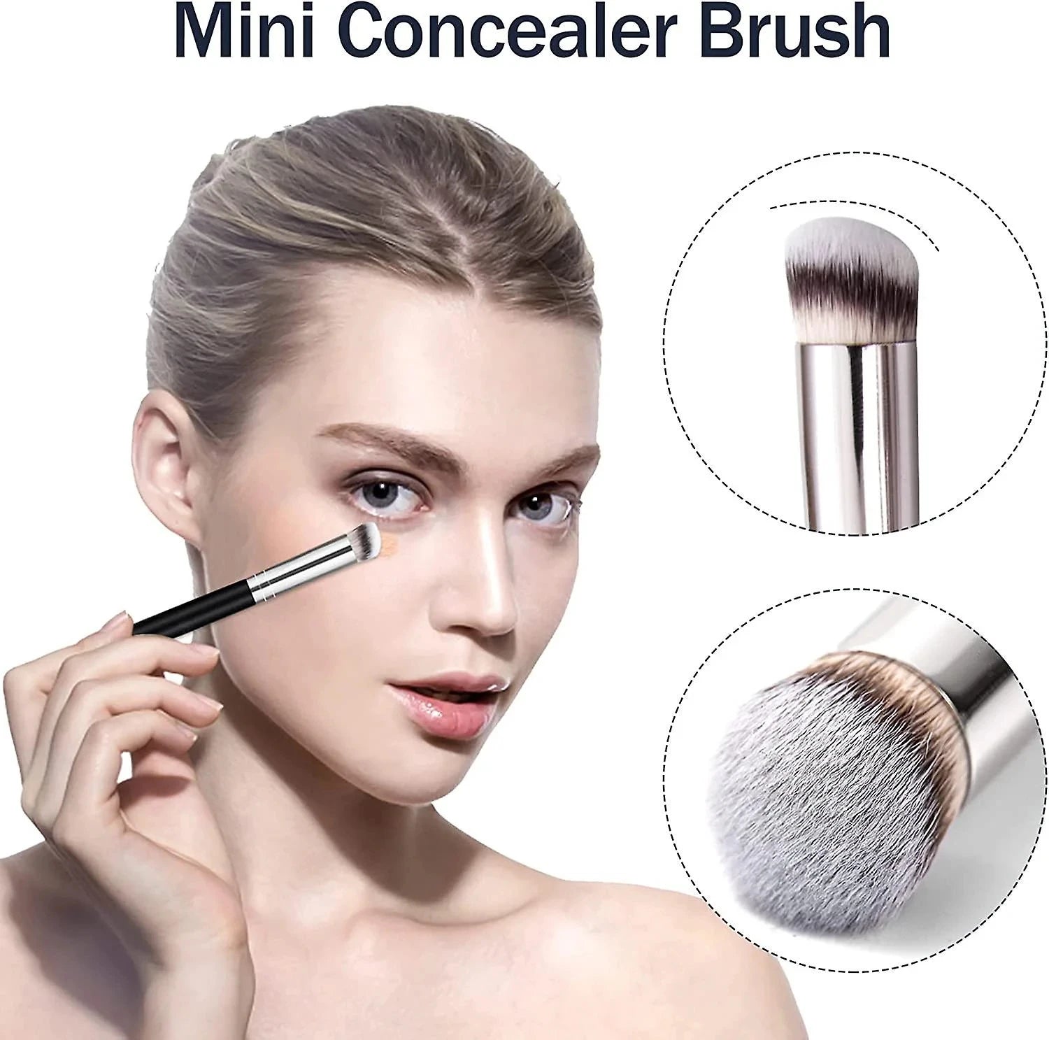 1/2/5 Pcs Foundation Concealer Brush, Premium Contour Blusher Brushes, Flawless under Eye Dense Face Makeup Brush for Blending