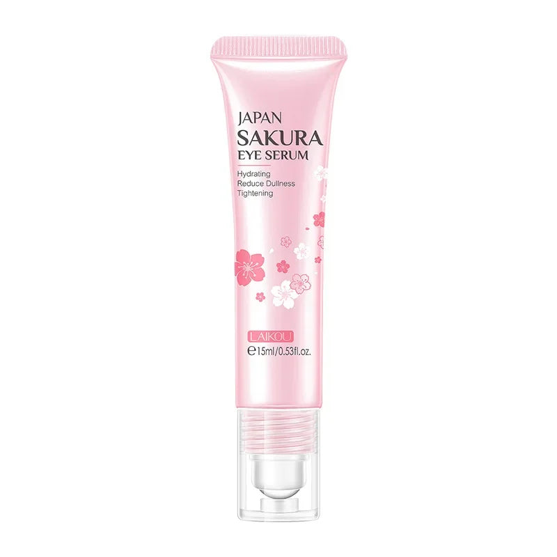 LAIKOU Sakura Eye Serum Roller — Hydrating, Brightening & Firming 15 ml — sakura eye serum roller for hydrating, brightening, firming & dark circle care | Eye Creams | Beauty & Health,Eyes Care,Skin Care | Dolcie Care