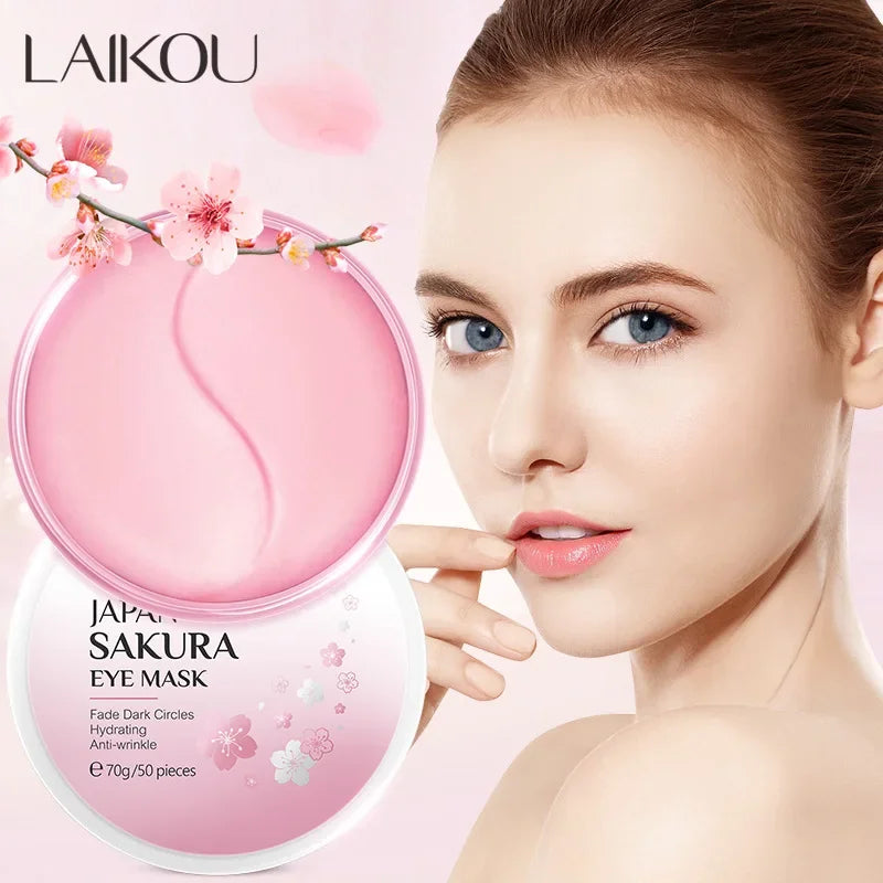 LAIKOU Sakura or Gold Snail Eye Mask — Brightening & Hydrating Hydrogel Patches (50pcs / 70g) — brightening & hydrating hydrogel eye mask patches for dark circles, puffiness & firming | Skin Care Masks & Peels | Beauty & Health,Eyes Care,Skin Care | Dolci