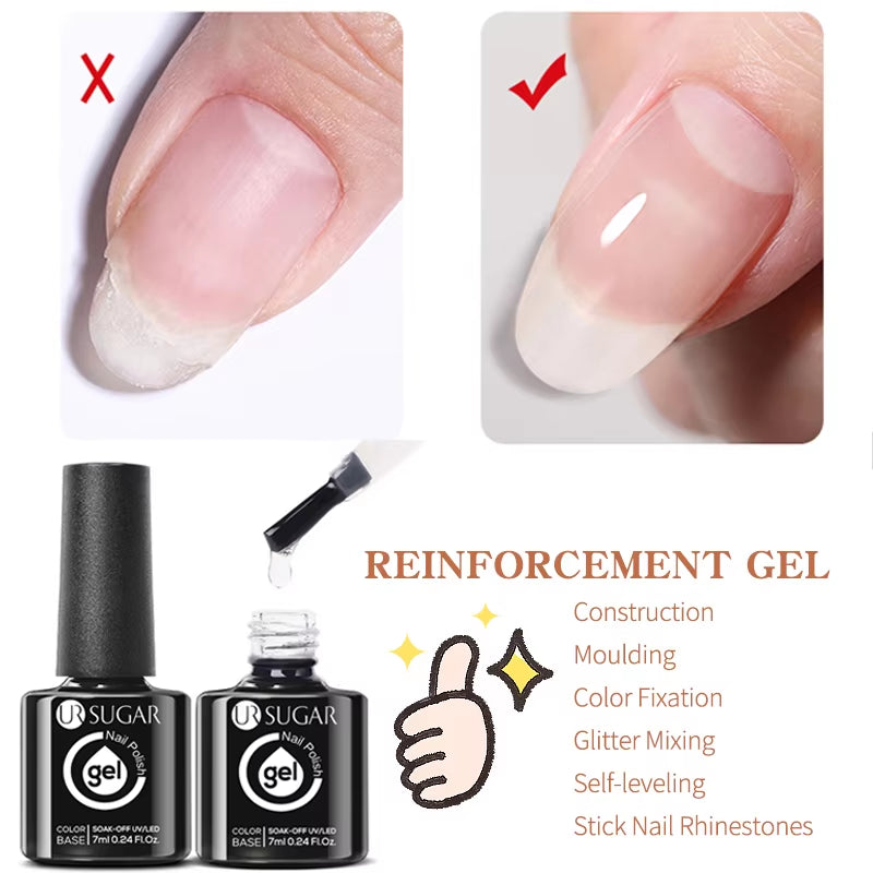 7Ml Nude Crystal Rubber Base Gel Natural Color Semi Permanent Soak off UV LED Gel Nail Art Varnish
