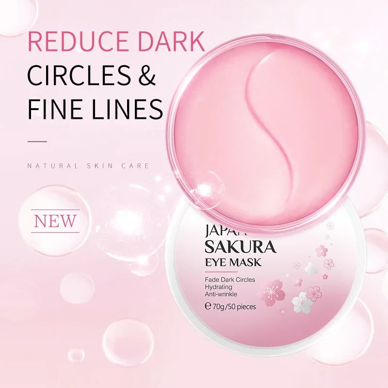 LAIKOU Sakura or Gold Snail Eye Mask — Brightening & Hydrating Hydrogel Patches (50pcs / 70g) — brightening & hydrating hydrogel eye mask patches for dark circles, puffiness & firming | Skin Care Masks & Peels | Beauty & Health,Eyes Care,Skin Care | Dolci
