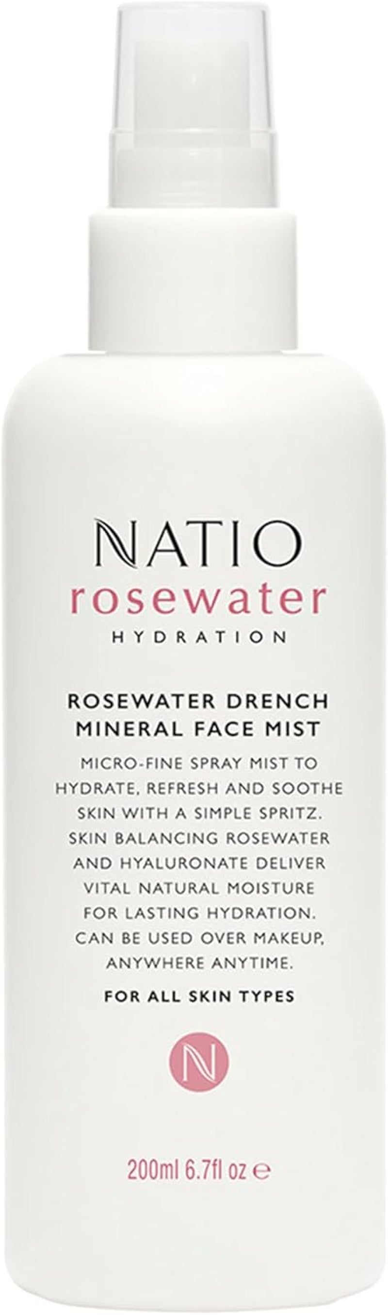 Australia Rosewater Hydration Drench Mineral Face Mist 200Ml - Refreshing Skin Balancing Rosewater & Hyaluronate Facial Mist - Hydrating, Replenishing & Balancing - Made in Australia