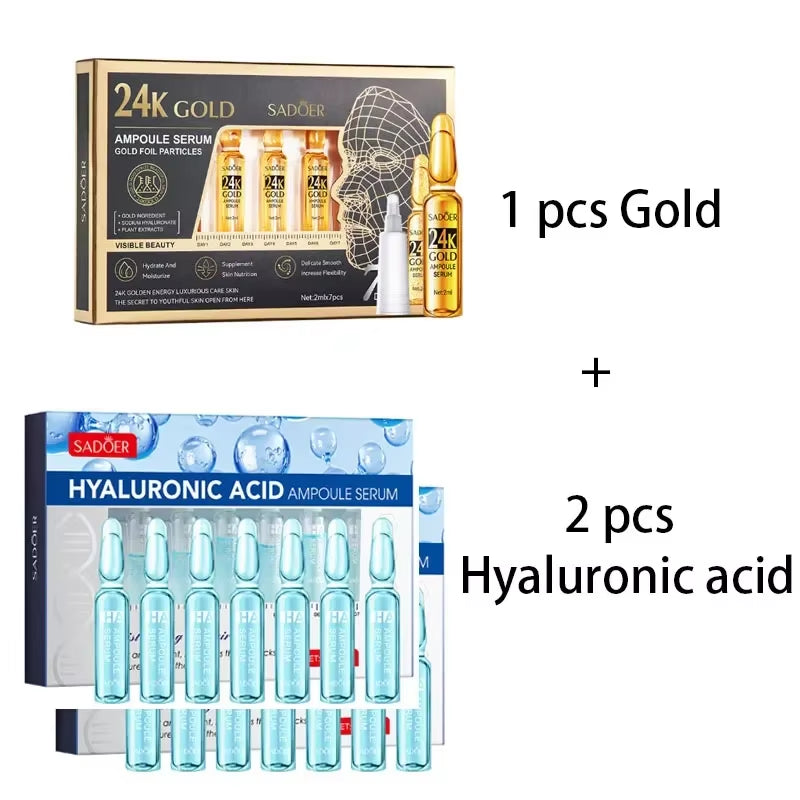 7 Pieces Hyaluronic Acid Essence Set Nicotinamide Oligopeptide Moisturizing Essence Anti-Wrinkle Whitening Ampoule Face Serum