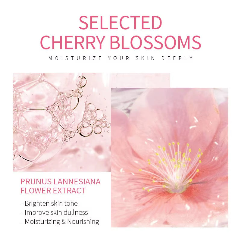 LAIKOU Sakura Brightening 6-Piece Skincare Set — sakura brightening 6-piece skincare set for radiance, hydration & even tone | Facial Cleansers | Beauty & Health,Face Care,Skin Care | Dolcie Care
