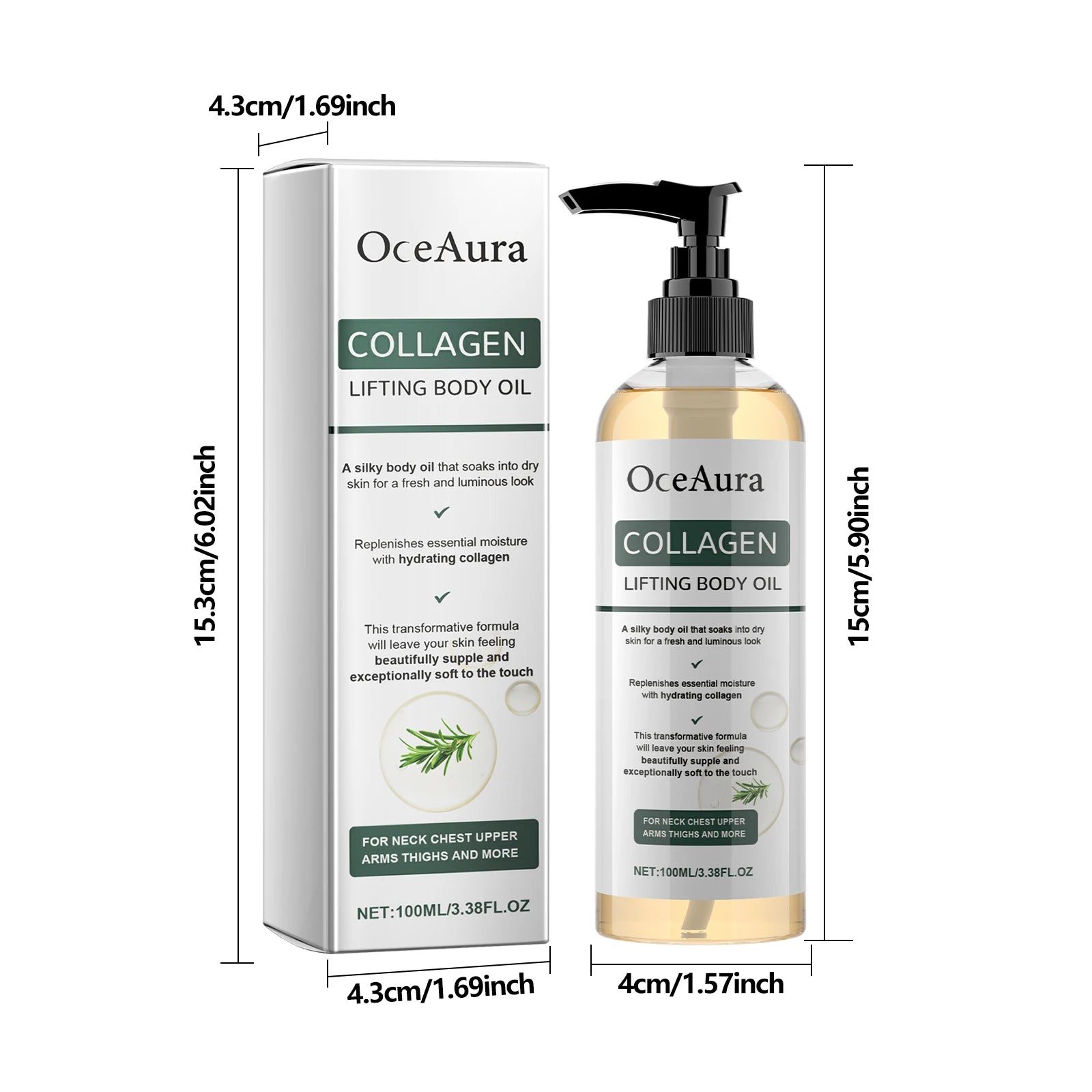 OCEAURA Collagen Lifting Body Oil — Firming Feel, Silky Glow & Deep Moisture 100ml | Body Oil | Dolcie Care