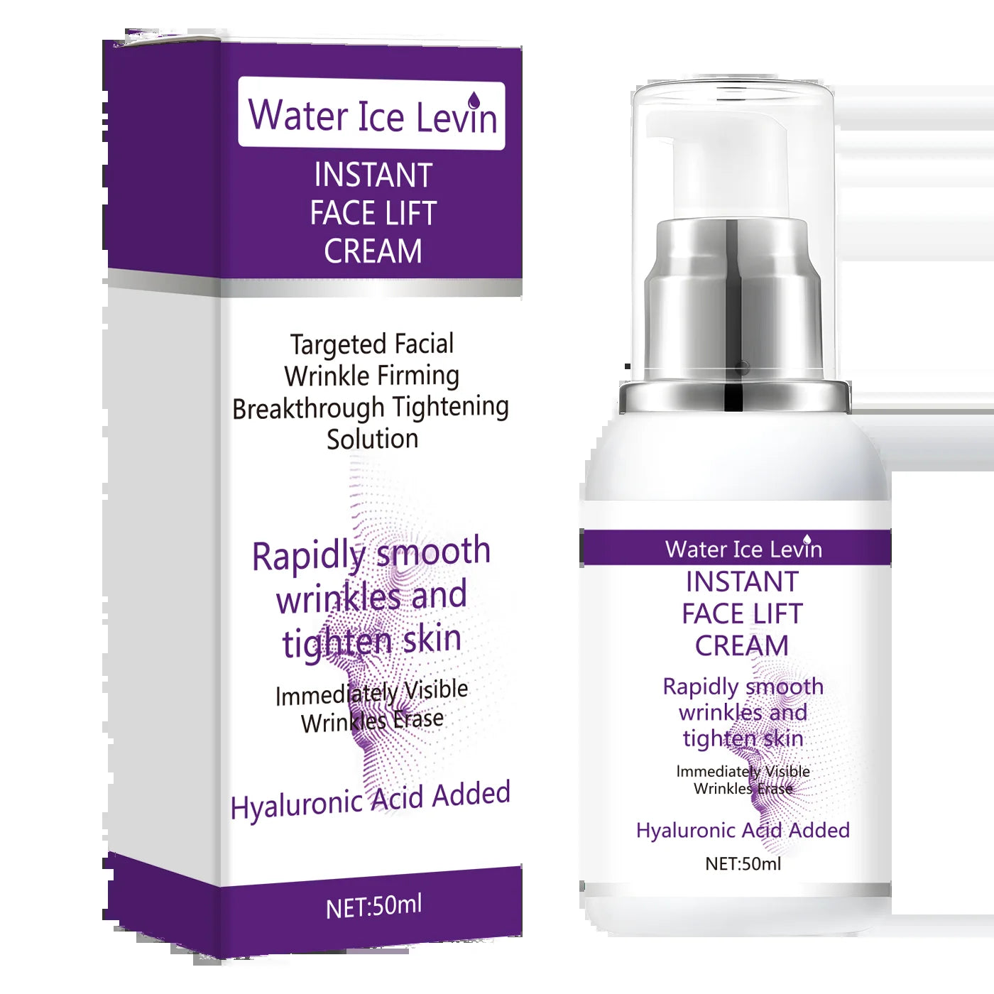 Instant Face Lift Cream with Hyaluronic Acid for Wrinkles. Firming Solution.