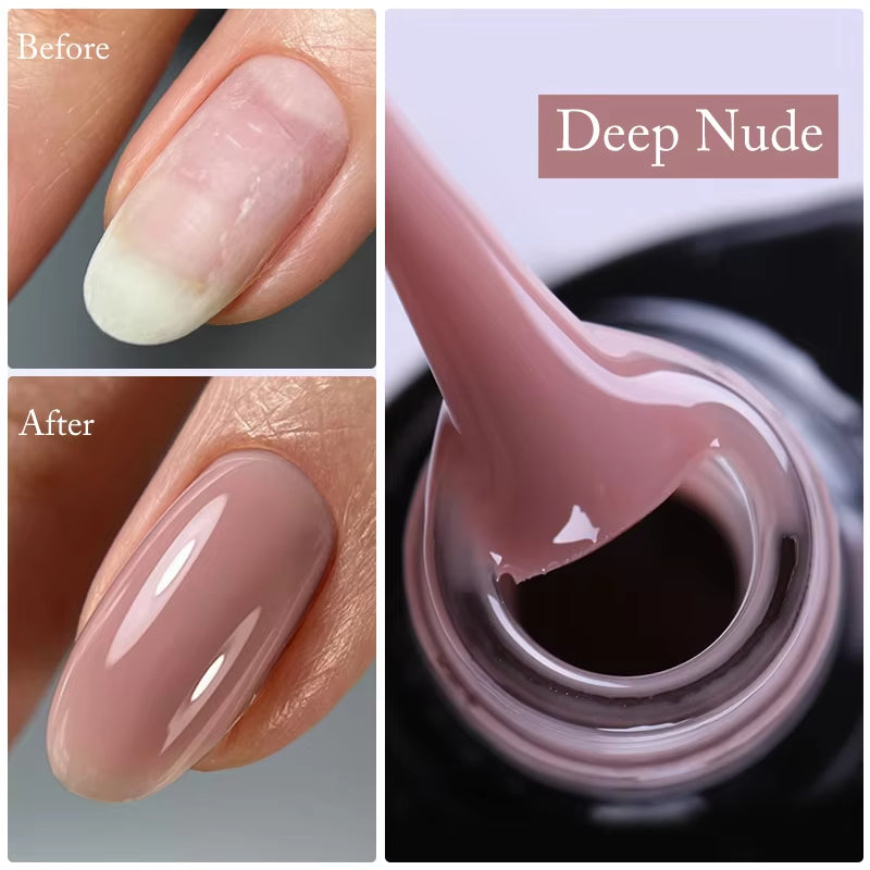 7Ml Nude Crystal Rubber Base Gel Natural Color Semi Permanent Soak off UV LED Gel Nail Art Varnish
