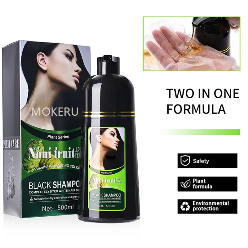 5 Minutes Black Hair Dye Shampoo Natural Organic Long Lasting Permanent Gray Hair Color Shampoo for Women Hair Cosmetics