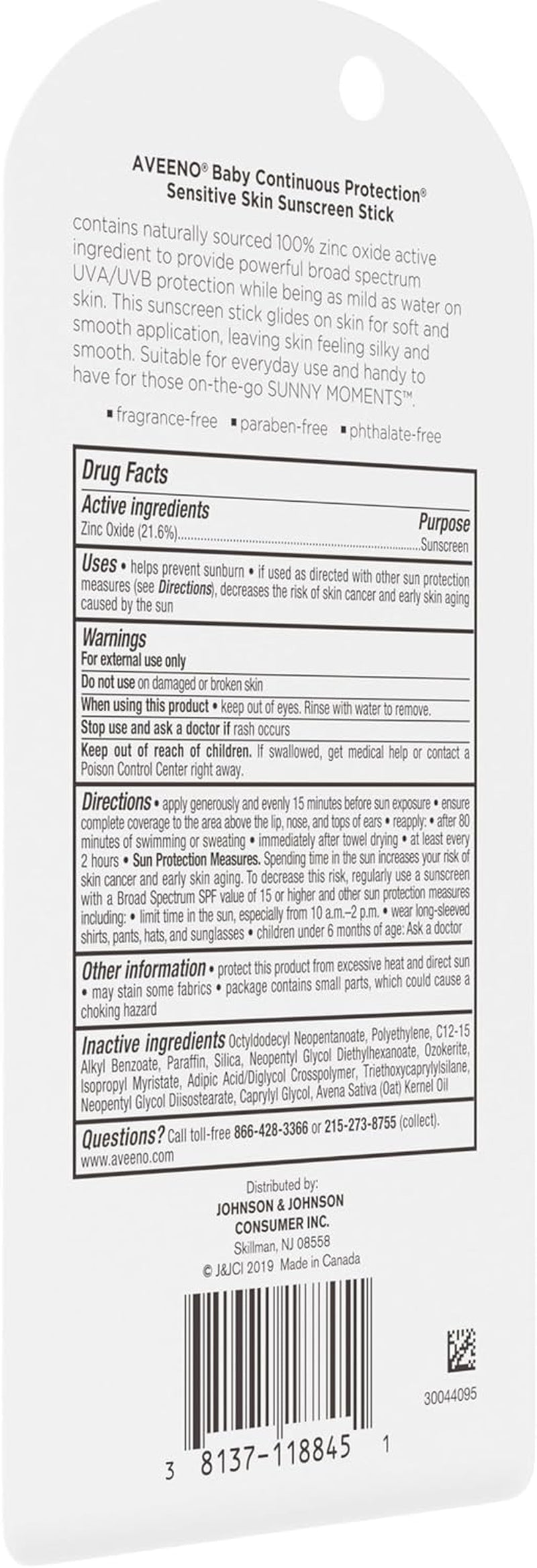 Continuous Protection Mineral Sunscreen Stick for Sensitive Skin with Broad Spectrum SPF 50 Protection for Face & Body, Naturally Sourced 100% Zinc Oxide, Travel Size, 0.47 Oz