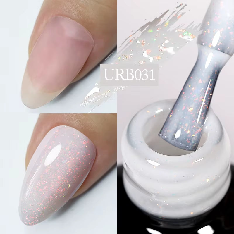 7Ml Nude Crystal Rubber Base Gel Natural Color Semi Permanent Soak off UV LED Gel Nail Art Varnish