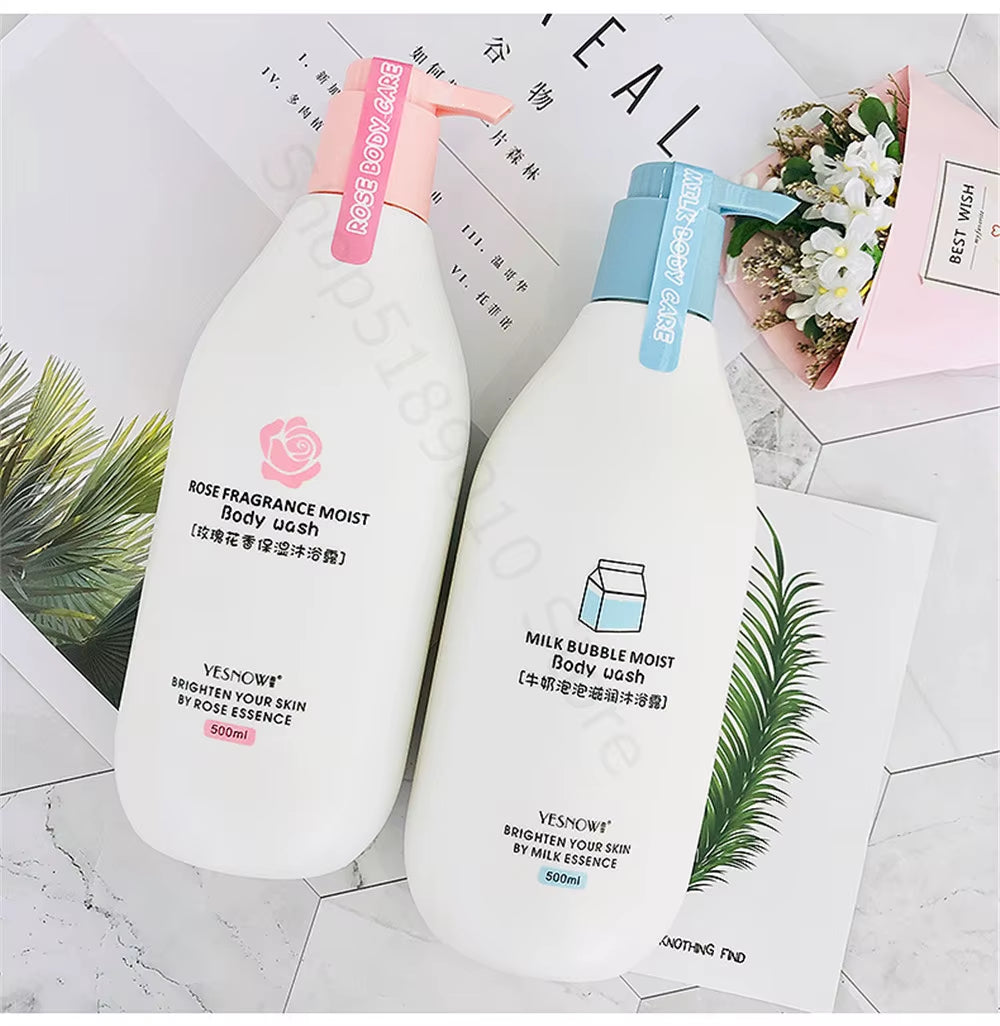 Fruit Fresh Moisturizing Bubble Body Wash 500Ml Milk Citrus Peach Avocado Shower Gel Gentle Cleansing Skin Whitening Bath Lotion