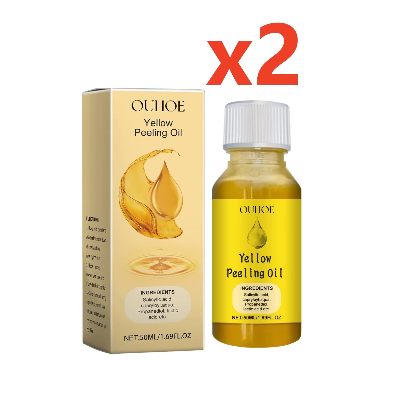 Yellow Peeling Oil — Body Exfoliating Oil for Smoother, Brighter-Looking Skin 50ml | Skin Care Masks & Peels | Dolcie Care