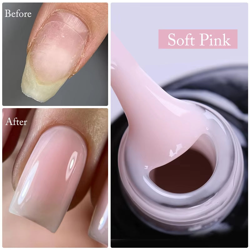 7Ml Nude Crystal Rubber Base Gel Natural Color Semi Permanent Soak off UV LED Gel Nail Art Varnish