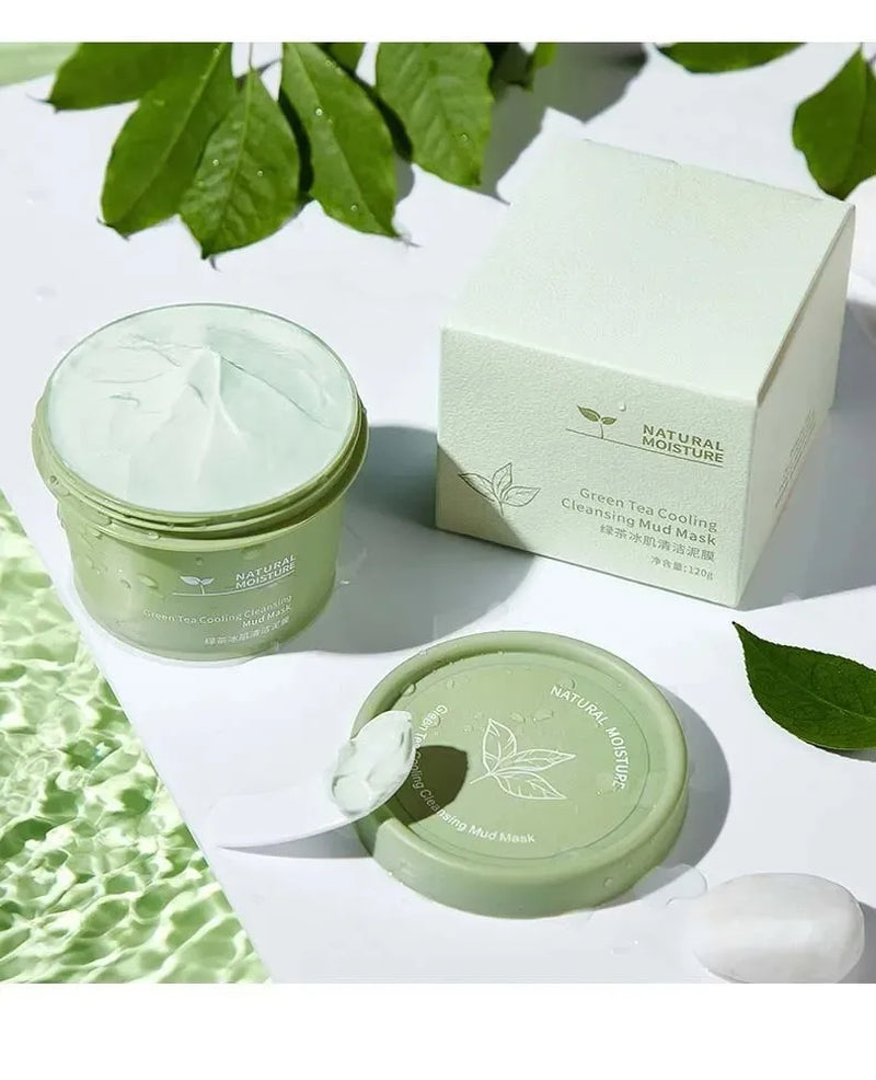 Green Tea Ice Mud Mask — Cleansing, Oil Control &amp; Hydrating 120g — cooling green tea mud mask for deep cleansing, oil control & hydration | Skin Care Masks & Peels | Beauty & Health,Face Care,Skin Care | Dolcie Care
