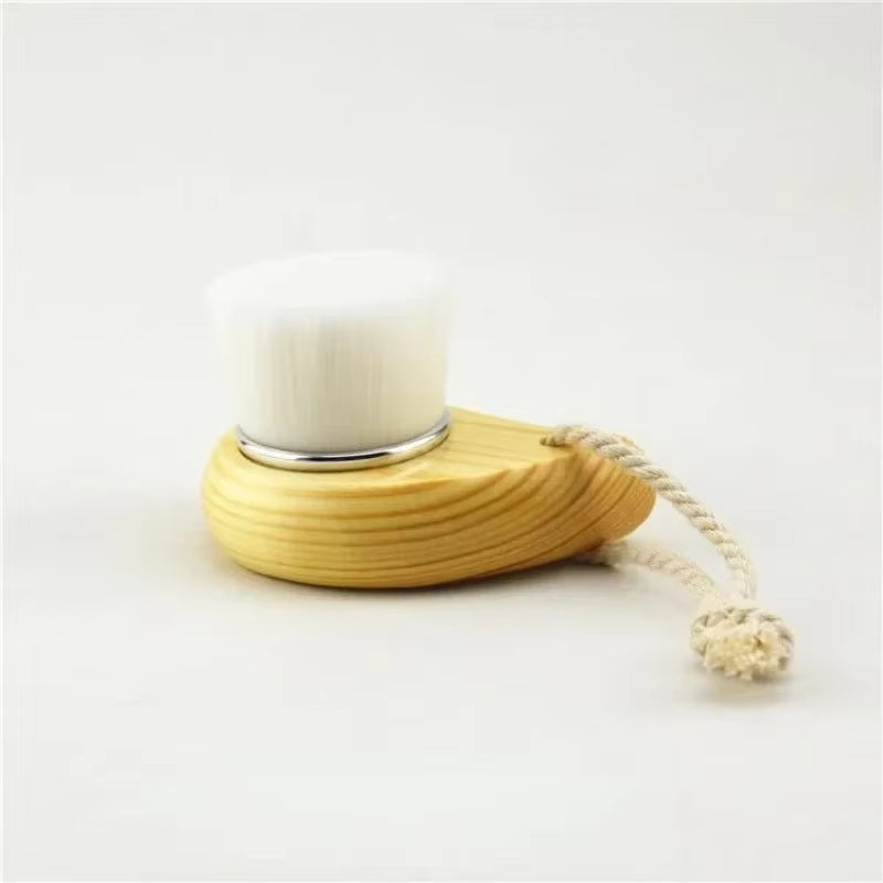 Wood Handle Facial Cleansing Brush Manual Soft Face Massager Skin Pore Clean Brush Face Care Face Brush Cleansing Beauty Tools