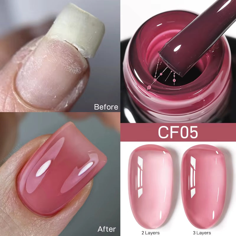 7Ml Nude Crystal Rubber Base Gel Natural Color Semi Permanent Soak off UV LED Gel Nail Art Varnish