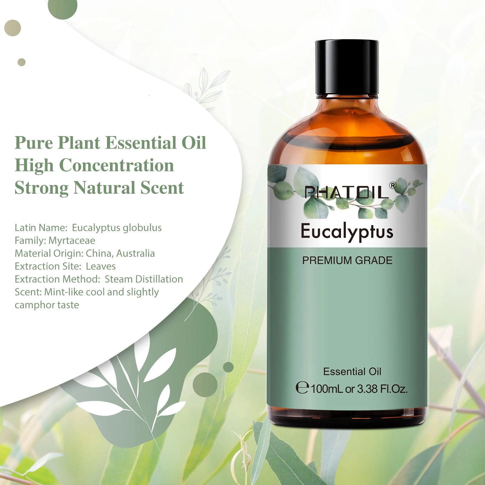 100Ml Natural Essential Oil for Aromatherapy Lemongrass Eucalyptus Lavender Peppermint Fragrance Essential Oils