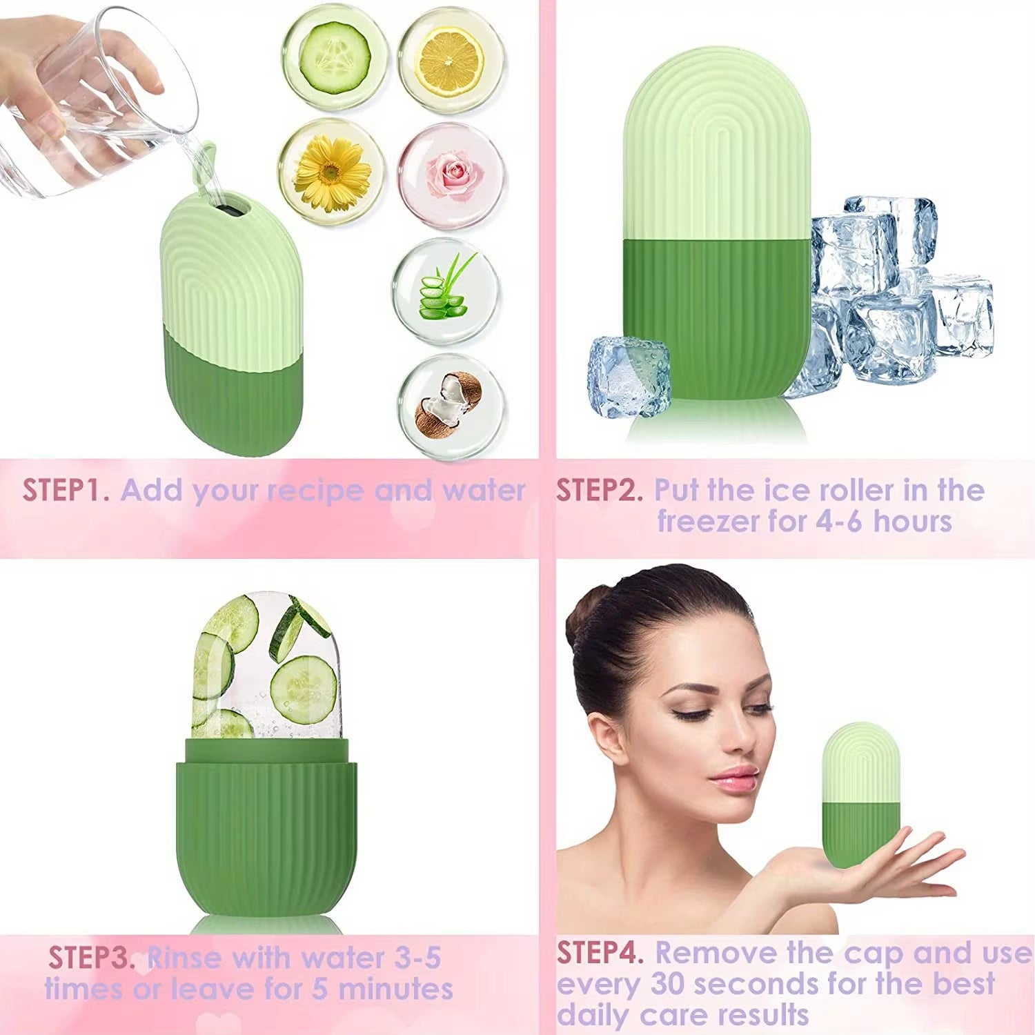 Reusable Ice Face Roller — De-Puffing, Soothing & Glow Boost — cooling ice face roller for de-puffing, soothing & glow boost | Skin Care Rollers | Beauty & Health,Massage & Relaxation,Massage Tools & Accessories | Dolcie Care