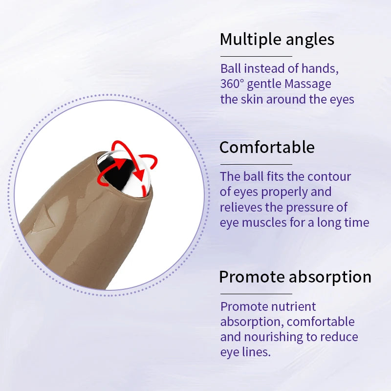 Anti- Wrinkle Eye Cream with Roller Ball Quick Drying Hydrating Hyaluronic Acid Refreshing Eye Serum Fades Fine Line