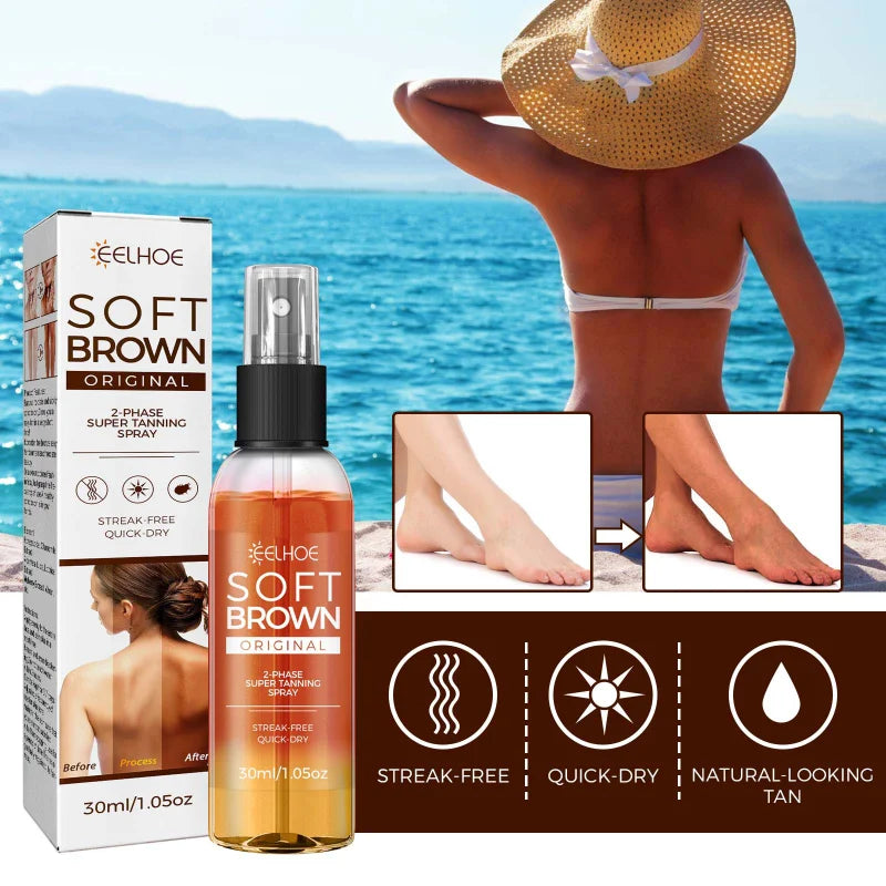 Self Spray Tan Natural Ning Oil Mousse Gradual Face Body Quick Dry Ning Moisturiser 30Ml