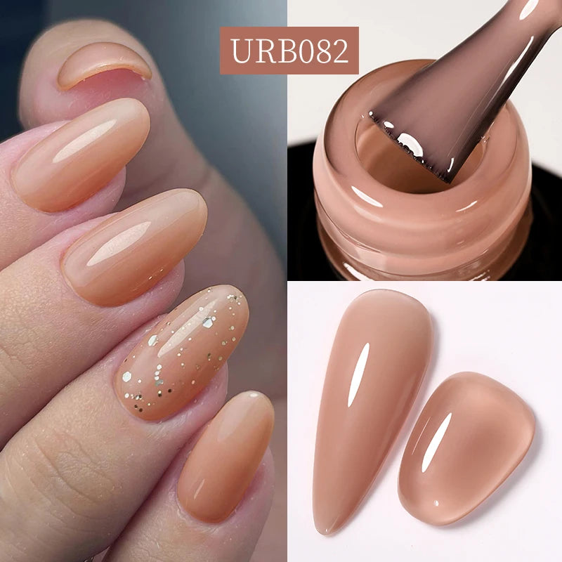7Ml Nude Crystal Rubber Base Gel Natural Color Semi Permanent Soak off UV LED Gel Nail Art Varnish