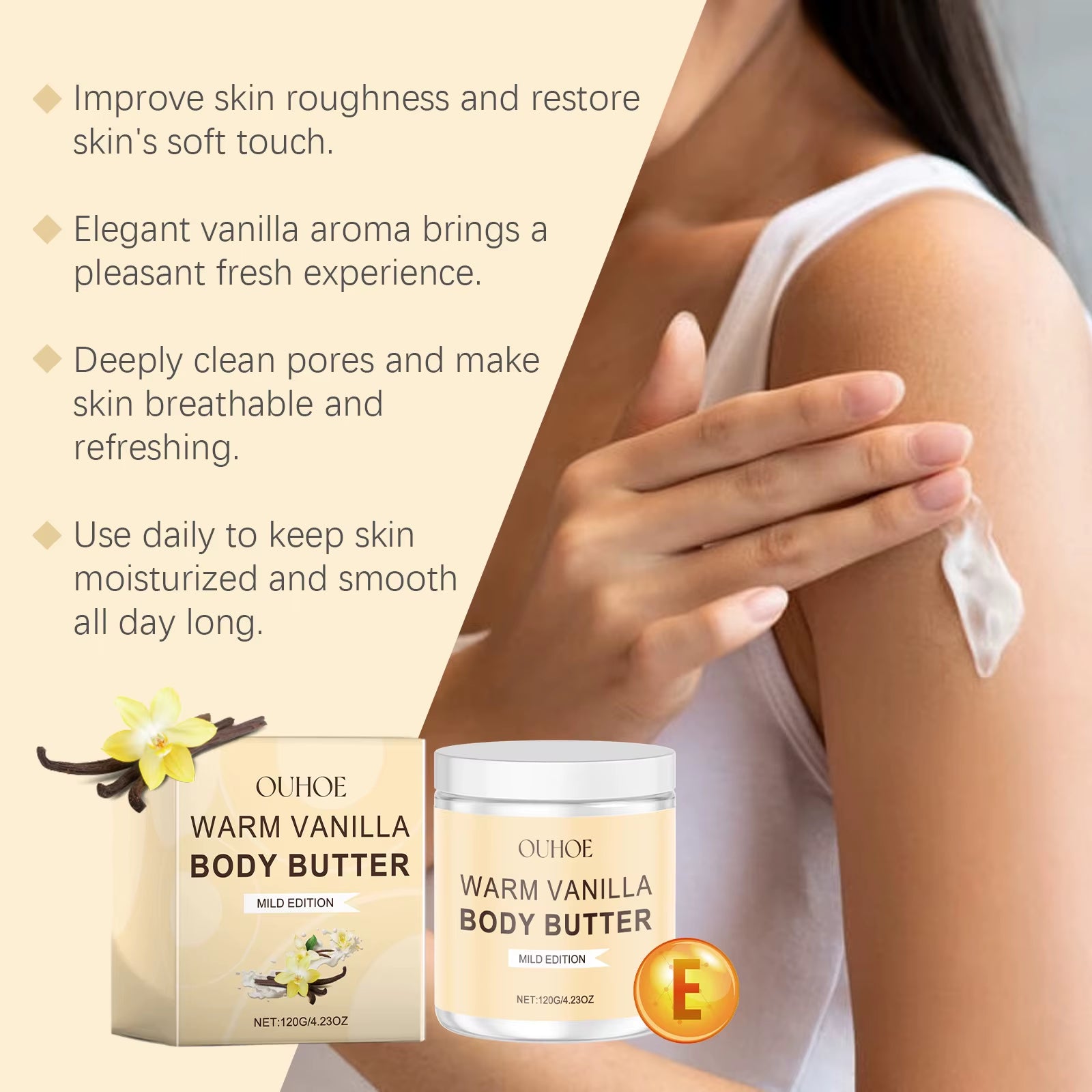 Vanilla Exfoliating Body Scrub — Smooth, Glow & Deeply Moisturize 120g | Bath & Body | Dolcie Care