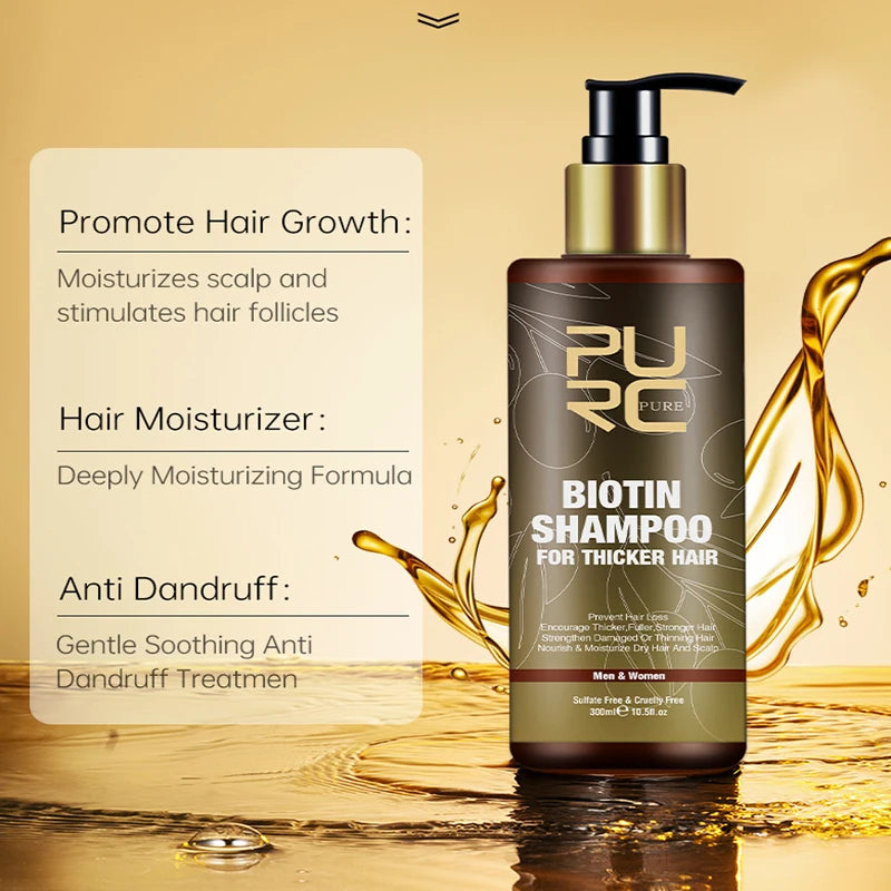 Biotin Hair Growth Shampoo anti Hair Loss Repair Damaged Frizz Argan Oil Scalp Treatment Hair Care Products