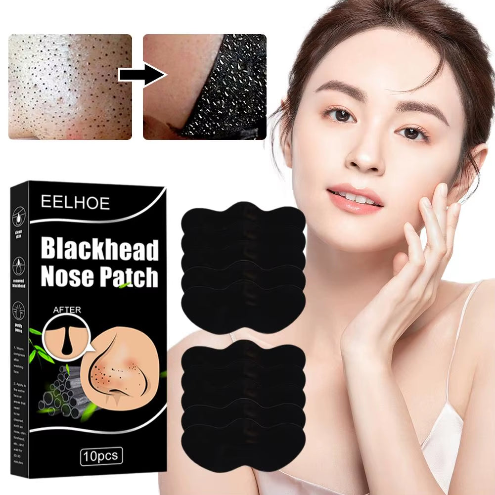 10Pcs Blackhead Remove Mask Nasal Strips Shrink Cleansing Pore Nose Black Head Remove Stickers Skin Care Mask Patch Unisex