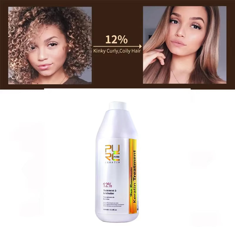 Brazilian Keratin Hair Treatment Straightening Smoothing for Deep Curly Hair Treatment Professional Hair Care Products PURE