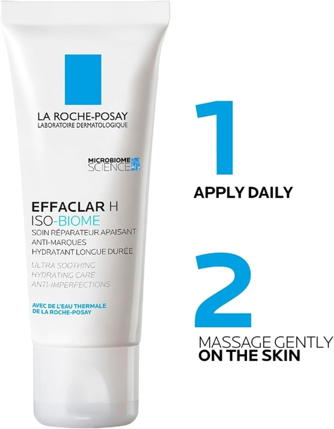 La Roche-Posay Face Moisturiser Effaclar H Iso-Biome 40Ml for Acne-Prone Skin, Rebalances Microbiome