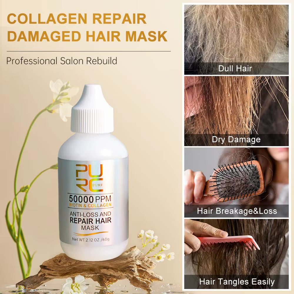 Collagen Hair Mask Biotin Hair Loss Treatment Straightening Cream Smoothing Keratin Hair Treatment Magic Hair Care Products