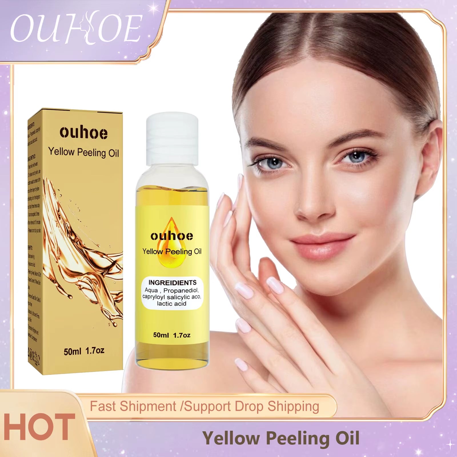 Yellow Peeling Oil — Body Exfoliating Oil for Smoother, Brighter-Looking Skin 50ml | Skin Care Masks & Peels | Dolcie Care