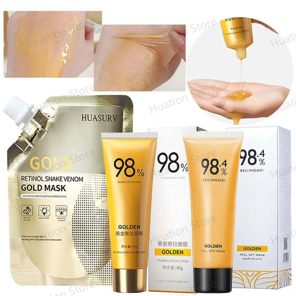 Gentle Gold Peel-Off Face Mask — Purify Pores & Remove Impurities 80g — gold peel-off face mask for pore cleansing, oil control & blackhead removal | Skin Care Masks & Peels | Beauty & Health,Face Care,Skin Care | Dolcie Care